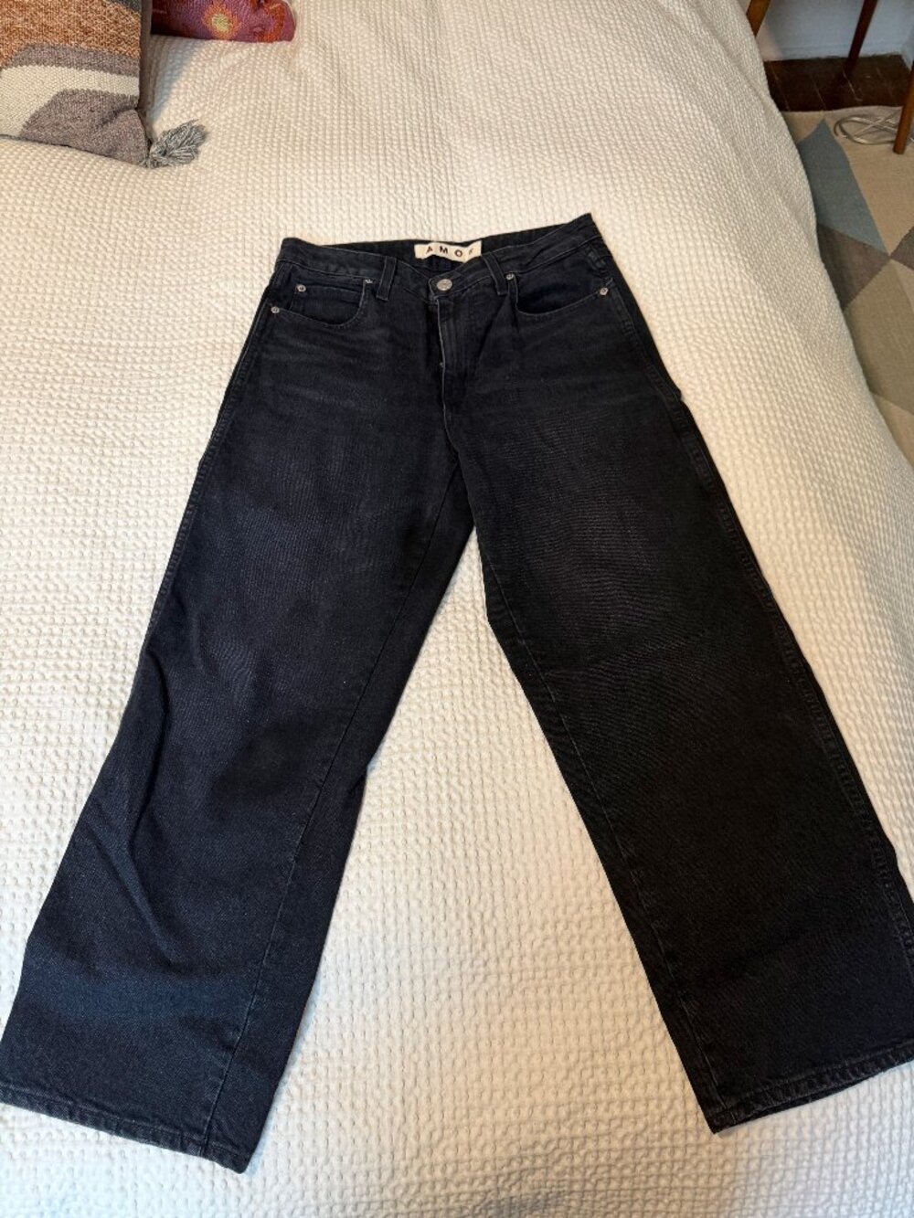 AMO Billie So Good Dark Wash Wide Leg Jeans Size 27